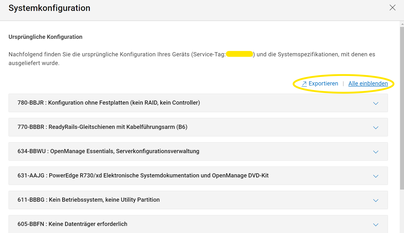 Dell Konfiguration Screenshot