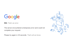 Google 502 Error Page