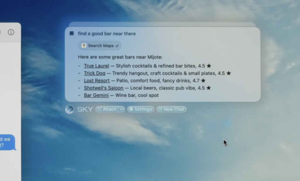 Sky Screenshot auf dem Mac